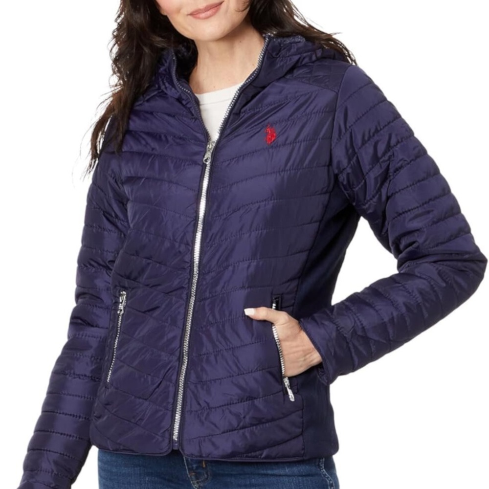 U.S. Polo Assn. Women's Dark Blue Puffer Jacket
